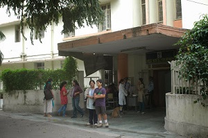 Prachee and Aalok at West Hostel gate