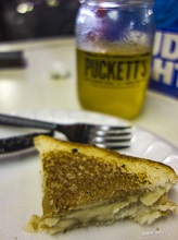 Grilled peanut butter and banana sandwich at Pucketts