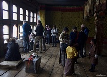 At the upper level of the monastery - Ura festival, Bhutan
