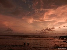 Twilight at a beach in Kokan, Western India