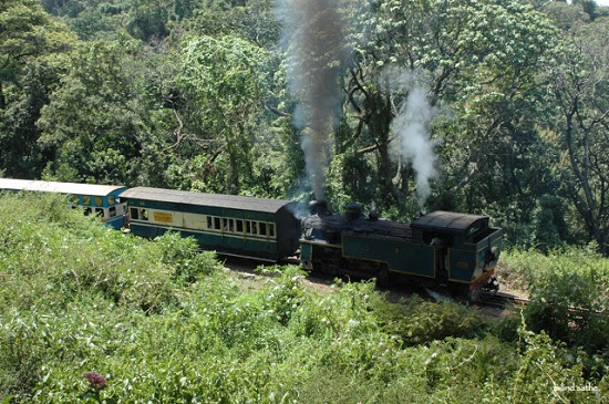Nilgiri Mountain Railway with steam locomotive