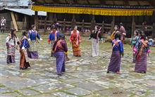 Village women dancing at Ura festival, Bhutan