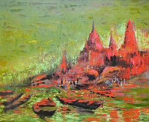 Banaras, Painting by Chitra Vaidya