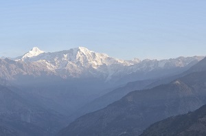 Snow clad mountain ranges - view from Camp Shama, Kumaon, Uttarakhand